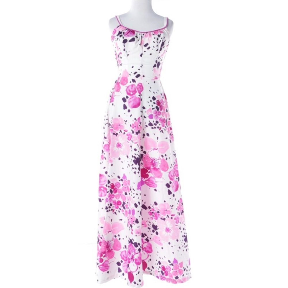 Vintage 1970's Floral Maxi Dress NWT MINT! SIZE 12